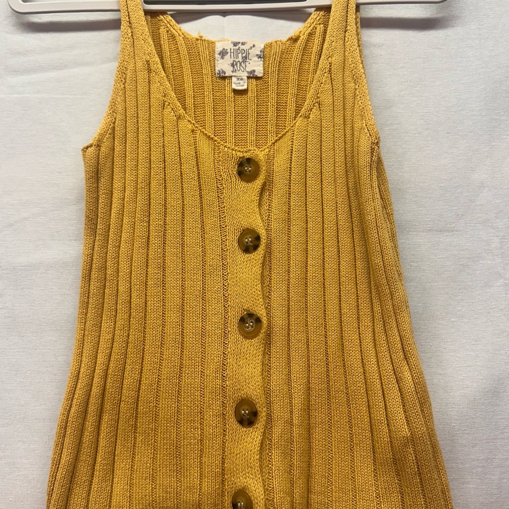 Hippie Rose Mustard Ribbed Knit Top Size xs